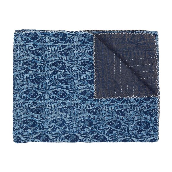 Taj Hotel Home Decor Kantha Cotton Throw | 1-Piece | Multicolor | 50"x70" - Picture 1 of 3